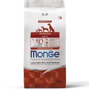 Monge Dog All breeds Adult ягня з рисом 70011310 фото