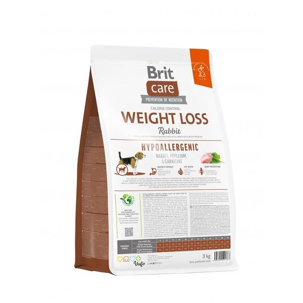 Корм сухий Brit Care Dog Hypoallergenic Weight Loss для собак із зайвою вагою гіпоалергенний з кроликом 3 кг 172224 фото