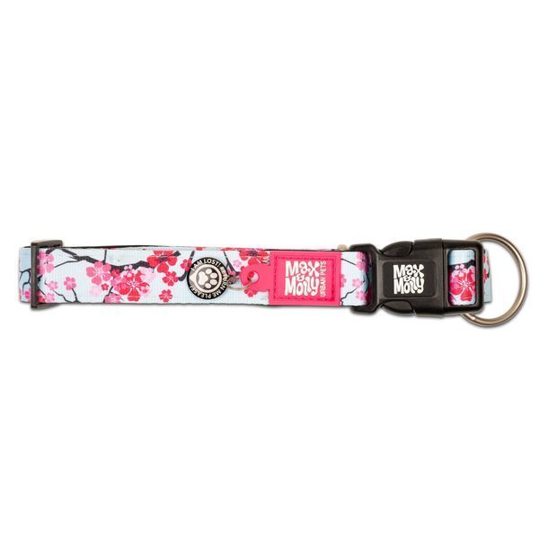 Max&Molly (Макс енд Моллі) Smart ID Collar - Нашийник для собак Cherry Bloom з принтом Вишневе цвітіння, S 197082 фото