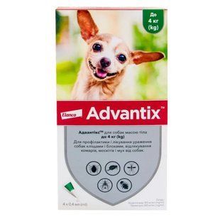 Advantix краплі інсектоакарицидні для собак до 4 кг (1 піпетка) 10354 фото