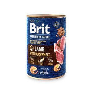 Корм влажный Brit Premium by Nature k консервы для собак с ягненком и гречкой 400 г 100414/8614 фото