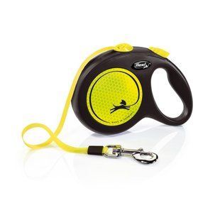 Повідець-рулетка Flexi для собак New Neon стрічка жовта розмір L 5 м/ 50 кг FL 031711 фото