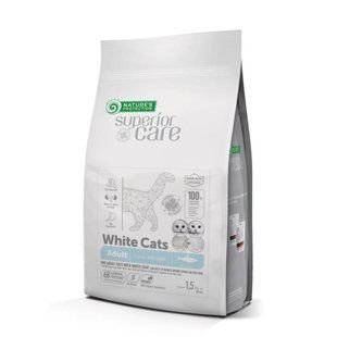 Nature's Protection Superior Care White Cats Grain Free Herring Сухий беззерновий корм для дорослих котів з білим забарвленням з оселедцем, 1,5 кг NPSC47630 фото