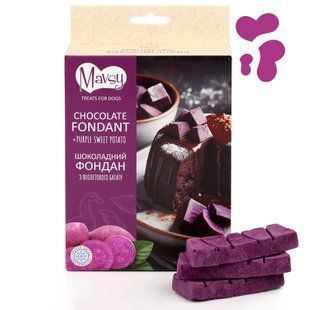 Лакомство для собак от 3-х месяцев Mavsy (Мавси) freeze dried CHOCOLATE FONDANT WITH PURPLE SWEET POTATO шоколадный фондан с фиолетовым бататом, 50 г FDMAVSY12 фото