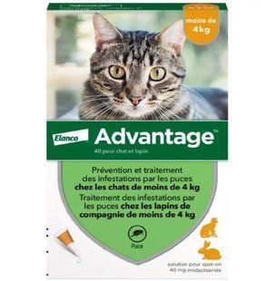 Elanco Bayer Advantage - Краплі Еланко Адвантейдж для кішок та кроликів вагою до 4 кг, 4 піпетки 9598 фото