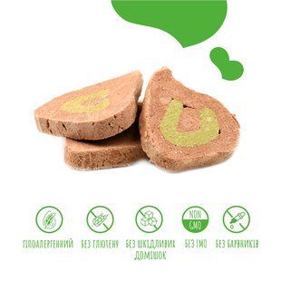 Лакомство для собак от 3-х месяцев Mavsy (Мавси) freeze dried RABBIT PARFAIT ON A SPINACH PILLOW WITH CREAM парфе из кролика на шпинатной подушке со сливочным соусом, 50 г FDMAVSY01 фото