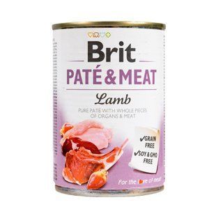 Корм вологий Brit Care Pate and Meat для дорослих собак з ягням 400 г 100861/100077/0441 фото