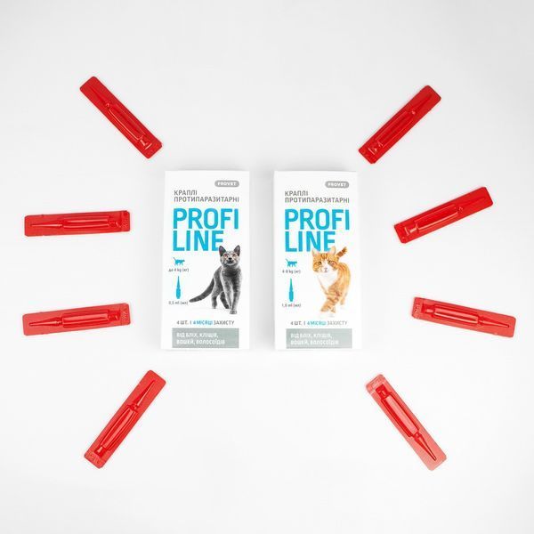Краплі Provet PROFILINE для котів до 4 кг інсектоакарицид 4 піпетки по 0,5 мл PR243111 фото