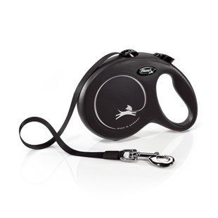 Повідець-рулетка Flexi для собак New Classic стрічка чорна розмір L 5 м/ 50 кг 11721 BLACK Flexi фото