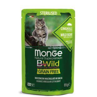 Monge Cat Bwild Grain Free Wet Sterilised м'ясо дикого кабана з овочами 70012805 фото