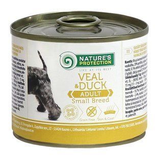 Nature's Protection Adult Small Breeds Veal & Duck Влажный корм для собак малых пород с телятиной и уткой, 200 г KIK45095 фото