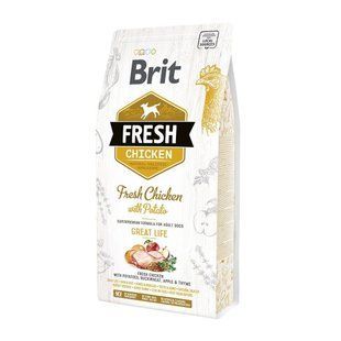 Корм сухой Brit Fresh Chicken/Potato Adult для взрослых собак всех пород с курицей и картошкой 2,5 кг 170990/0748 фото