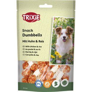 Лакомства Trixie Denta Fun Chicken Chewing Dumbbells для собак Гантель жевательная с курицей 100 г 6 шт 31342 фото