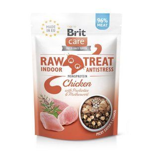 Ласощі Brit Raw Treat Freeze-dried Indoor and Antistress д/домашніх котів д/заспокоєння курка 40 г 112189 фото