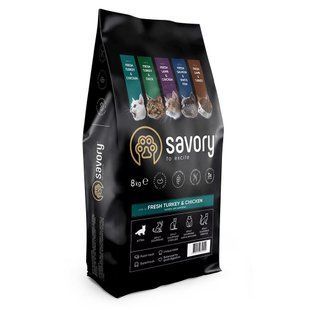 Корм сухой Savory Kitten rich in Fresh Turkey and Chicken для котят всех пород со свежей индейкой и курицей 8 кг 30150 фото