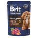 Корм влажный Brit Premium Fillets in Gravy Beef&Carrot для собак малых пород филе в соусе говядина и морковь 85 г 101242 фото 1