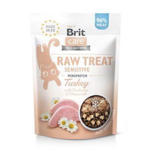 Ласощі Brit Raw Treat Freeze-dried Sensitive д/котів з чутливим травленням індичка 40 г 112191 фото