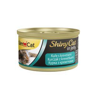 Корм влажный GimCat Shiny Cat для котов с курицей и креветкой 70 г G-413129 /413327 фото