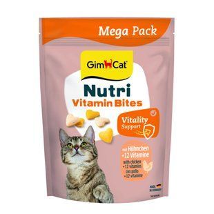 Вітаміни GimCat Nutri Vitamin Bites для дорослих котів мультивітаміни з куркою 425 г G-419688 фото