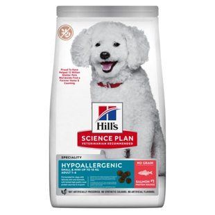 Hill&rsquo;s SCIENCE PLAN Adult Hypoallergenic Small&Mini Сухий беззерновий корм для дорослих собак малих і мініатюрних порід із чутливістю до певних компонентів їжі, з лососем, 1,5кг 607840 фото