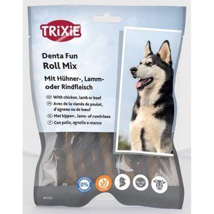 Лакомство Trixie Denta Fun Roll Mix для собак Палочка с курицей, ягненком или говядиной 10 см 250 г 31372 фото