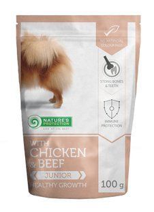 Влажный корм для молодых собак малых пород с курицей и говядиной, 100 г Nature's Protection Junior Small Breeds KIK45279 фото