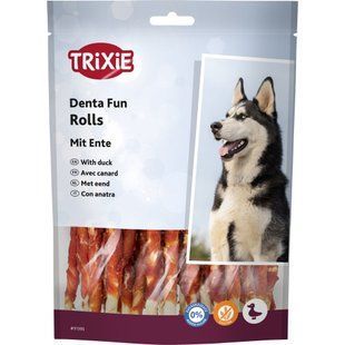Лакомство Trixie Denta Fun Chewing Rolls для собак Палочка для чистки зубов с уткой 12 см 240 г 30 шт 31395 фото