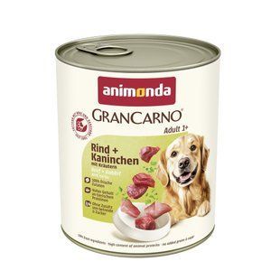 Корм влажный GranCarno Adult Beef Rabbit with Herbs для взрослых собак с говядиной кроликом и травами 800 г AM-82767 фото