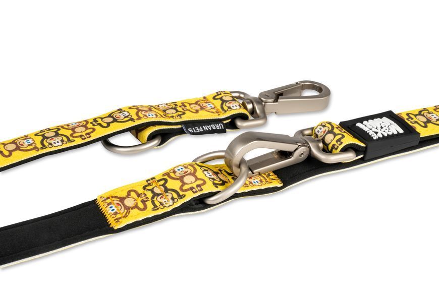 Max&Molly (Макс енд Моллі) Short Leash - Повідець короткий для собак Monkey Maniac з принтом Мавпочки, XS 198005 фото