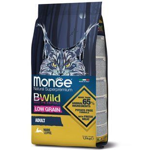 Monge Cat Bwild Low Grain м'ясо зайця 70012003 фото