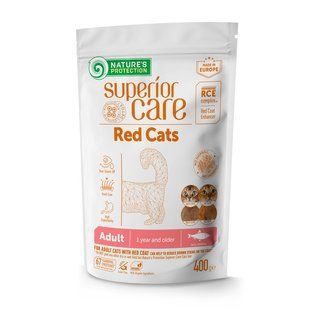 Nature's Protection Superior Care Red Cats Grain Free Herring Сухий беззерновий корм для дорослих котів із рудим і коричневим забарвленням з оселедцем, 400 г NPSC47781 фото