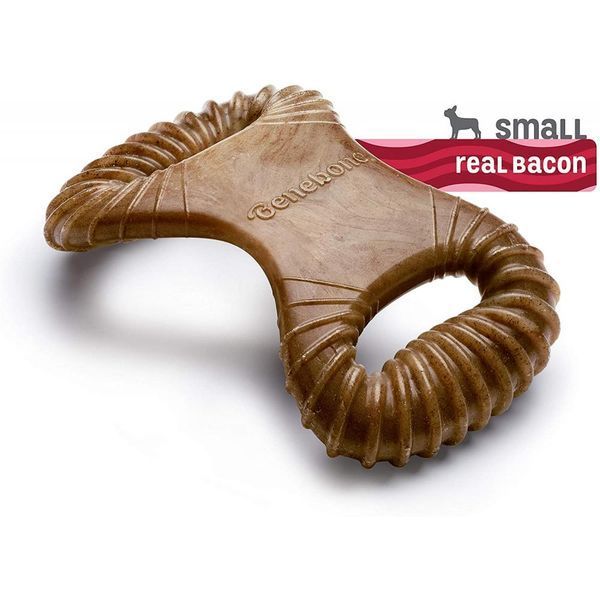 Игрушка Benebone Dental Chew Bacon крепкая для грызения Дентал кость со вкусом бекона размер SMALL для собак весом до 13 кг 880300 фото