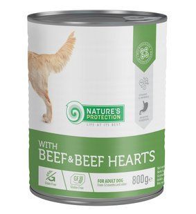 Nature's Protection Adult Beef & Beef Hearts Влажный корм для собак с говядиной и говяжьим сердцем, 800 г KIK45603 фото