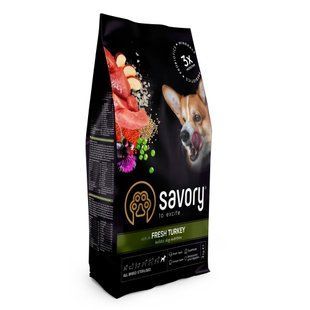 Корм сухой Savory All Breed Sterilised Rich in Fresh Turkey для стерилизованных собак всех пород со свежей индейкой 3 кг 31508 фото