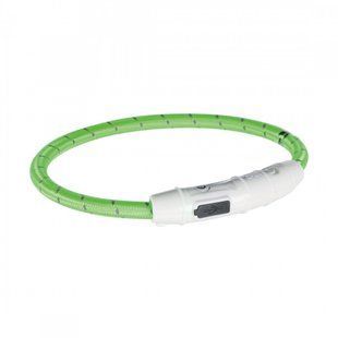 Ошейник Trixie Flash Light Ring USB для собак с подсветкой силиконовый зеленый размер XS-S 35 см/7 мм 12700 фото