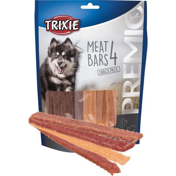 Ласощі Trixie Premio 4 Meat Bars для собак з куркою качкою бараниною та лососем 4х100 г 31853 фото