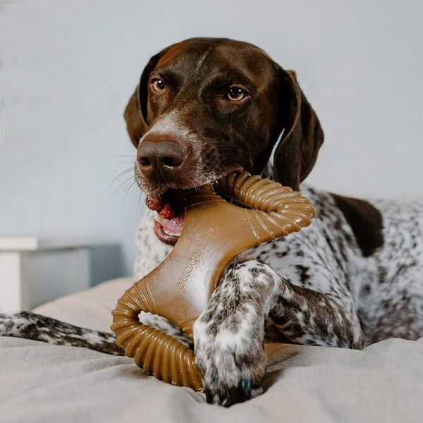 Игрушка Benebone Dental Chew Bacon прочная для грызения Дентал кость со вкусом бекона размер LARGE для собак 890300 фото