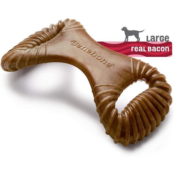 Игрушка Benebone Dental Chew Bacon прочная для грызения Дентал кость со вкусом бекона размер LARGE для собак 890300 фото