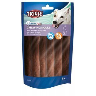 Лакомство Trixie Denta Fun для собак Палочки для чистки зубов с кроликом 12 см 70 г 6 шт 31338 фото
