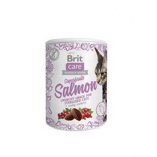 Ласощі Brit Care Superfruits Salmon д/стерилізованих котів з лососем шипшиною та журавлиною 100 г 111270 фото