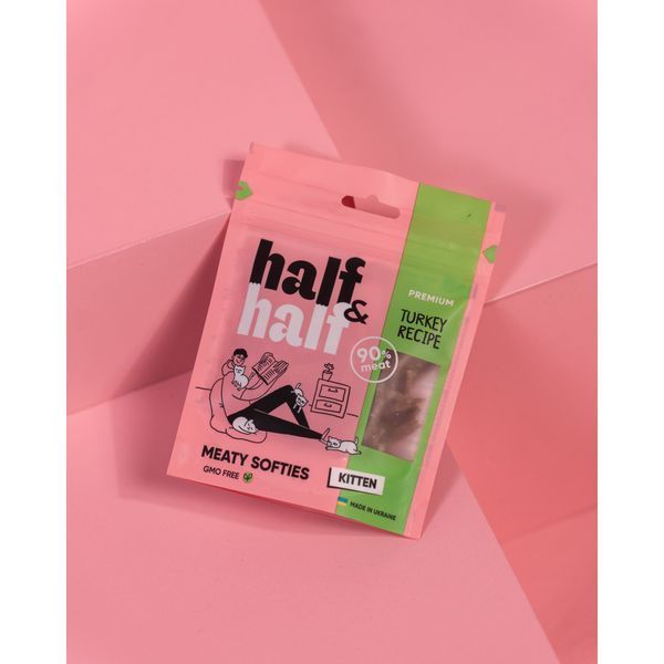 Лакомства HalfHalf мясные полосочки для котят, с индейкой 50 г 31830 фото