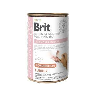 Корм вологий Brit VetDiet Hypoallergenic Turkey для собак із харчовою алергією з індичкою 400 г 101269 фото