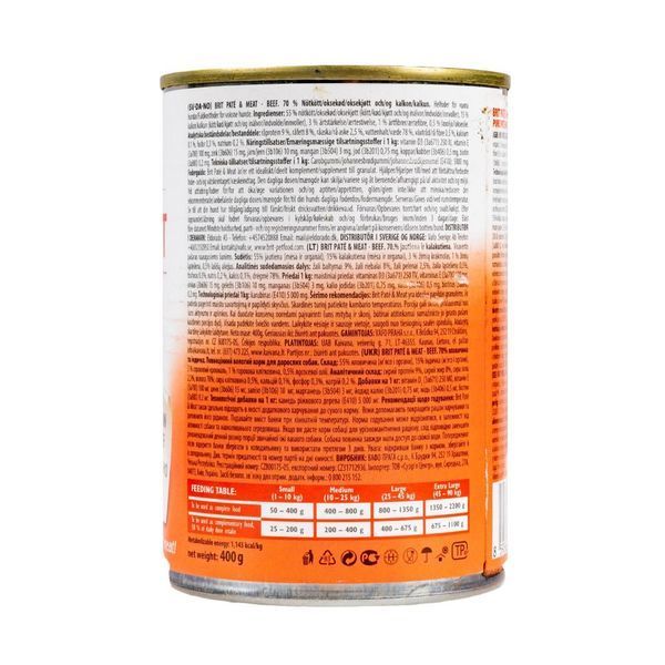 Корм вологий Brit Care Pate and Meat для дорослих собак з яловичиною та індичкою 400 г 100858/100072/0274 фото