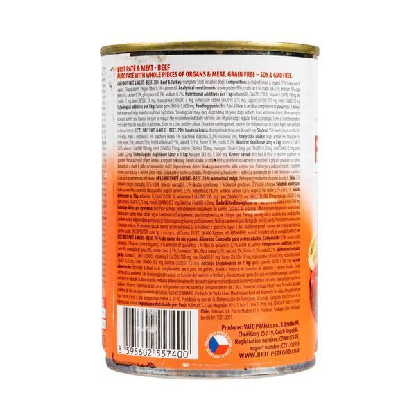 Корм вологий Brit Care Pate and Meat для дорослих собак з яловичиною та індичкою 400 г 100858/100072/0274 фото