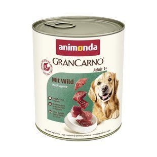 Корм влажный Animonda GranCarno Adult with Game для взрослых собак с дичью консервированный 800 г 82483 фото