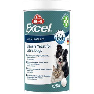 Вітаміни 8in1 Excel Brewers Yeast для собак та котів пивні дріжджі з часником для шкіри та шерсті 780 шт 661829 фото
