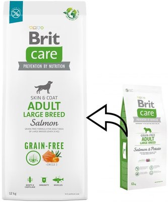 Brit Care Adult GF Large Breed Salmon & Potato 12 кг беззерновой корм з лососем для собак великих порід