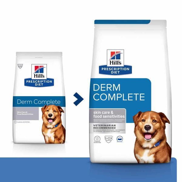 Hill&rsquo;s PRESCRIPTION DIET Derm Complete Сухой корм для собак при пищевой аллергии и атопическом дерматите, 1,5 кг 605869 фото