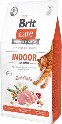 Brit Care Cat Indoor Anti-Stress 7 кг - сухий сухий з куркою для зниження рівня стресу у домашніх кішок