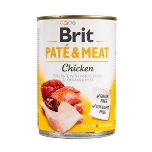 Корм вологий Brit Care Pate and Meat для дорослих собак з куркою 400 г 100859/100073/0281 фото